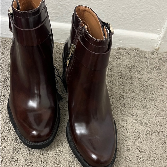 Zara Dark Brown Ankle Booties with Buckle - Picture 2 of 7